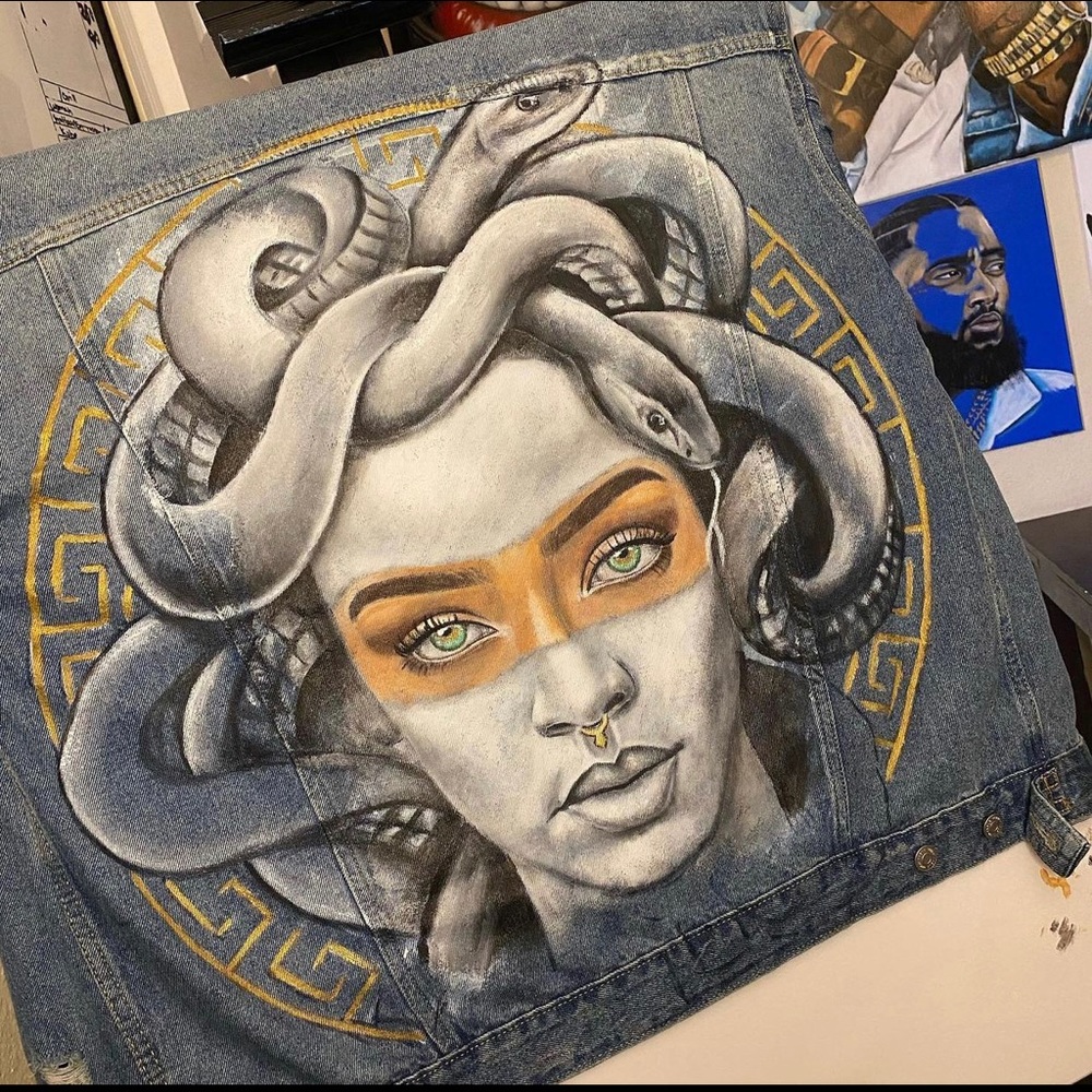 Versace, Medusa custom jean jacket